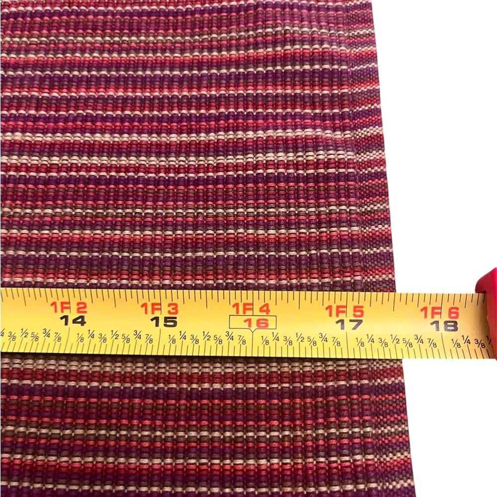 💜💜6 Placemats & 6 Dinner Napkins Set Brownstone Gallery Ribbed Stripe Purple Tan - Picture 3 of 6